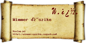 Wimmer Őszike névjegykártya